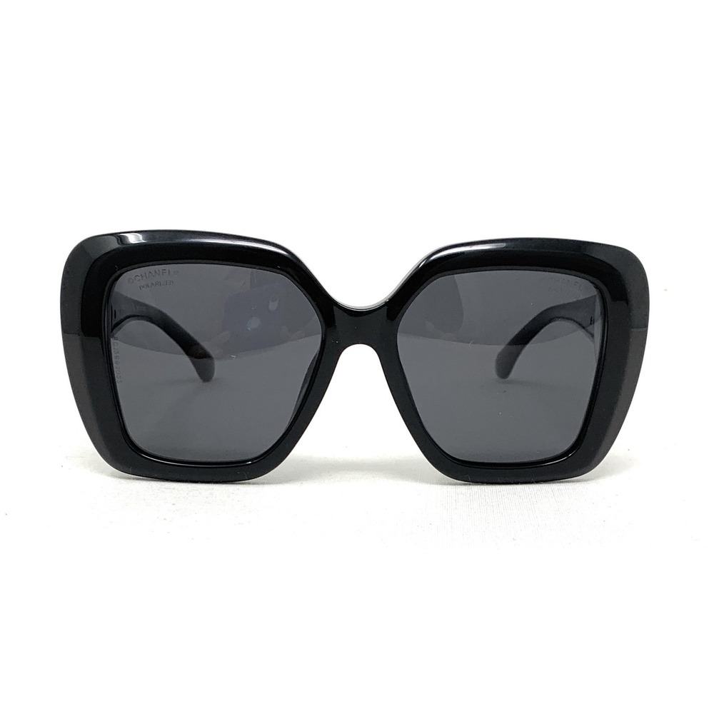 CHANEL Women's Polarized Sunglasses CH5518A 501/T8 Black Silver Grey 54mm - Picture 3 of 6